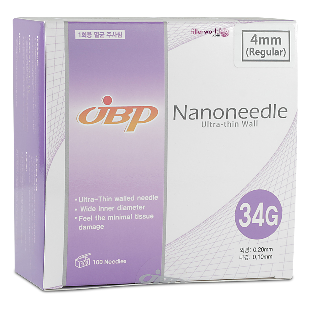 Japan JBP Nanoneedle 34G Ultra-thin Wall 4mm Box of 100 Needles #moode 